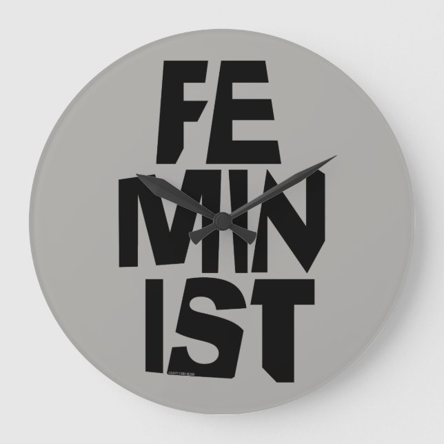 Feminist women female girl me too equal woman large clock (Front)