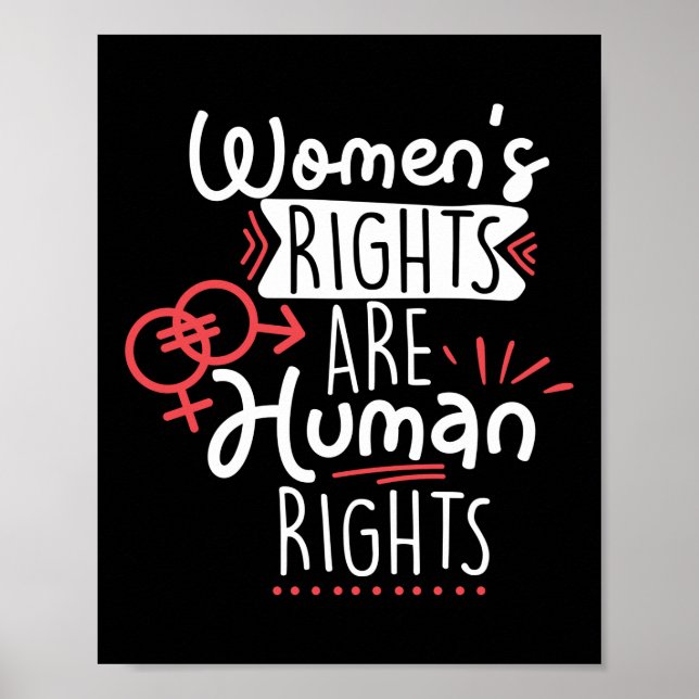 Feminist Women's Rights Are Human Rights Poster (Front)