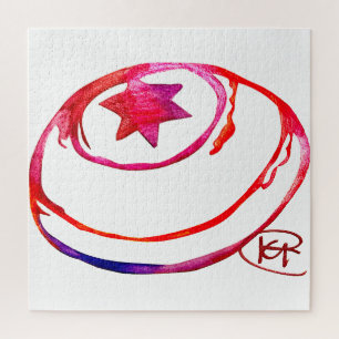 Feminist Yarmulke Watercolor Art Jigsaw Puzzle