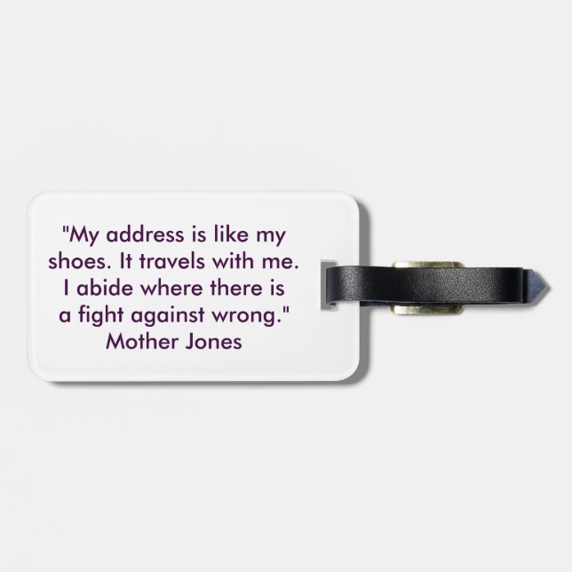 Feminista will travel luggage tag (Back Horizontal)