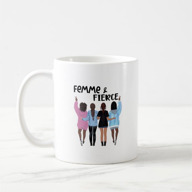 Femme and Fierce Motivational Mug (Left)