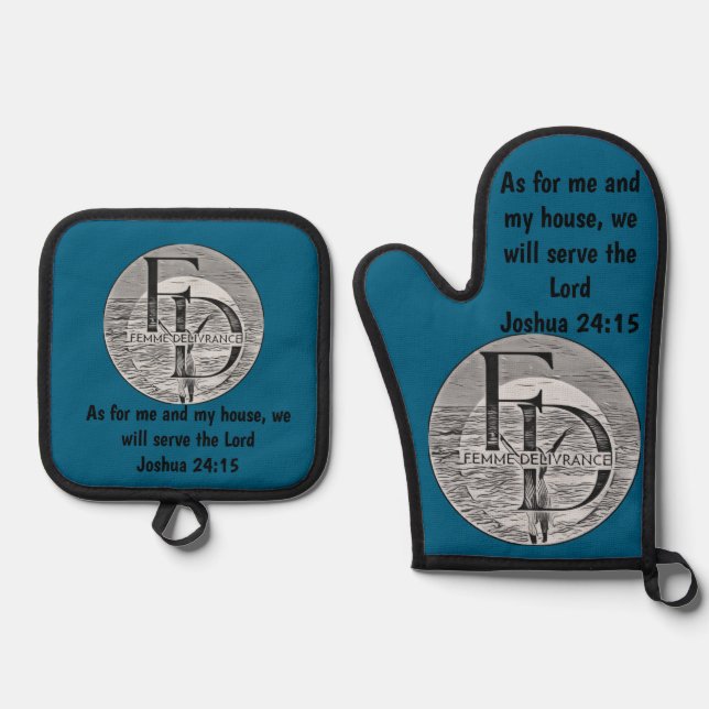 Femme Delivrance  Oven Mitt & Pot Holder Set (Front)