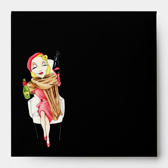 Femme Fatale black Square Envelope (Front)