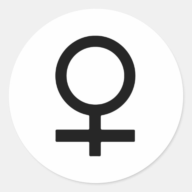 Femme Gender Symbol Classic Round Sticker (Front)