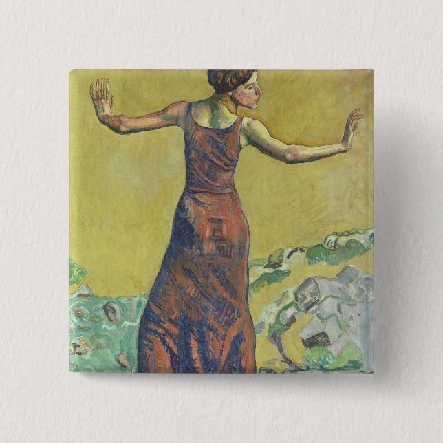 Femme Joyeuse 15 Cm Square Badge (Front)