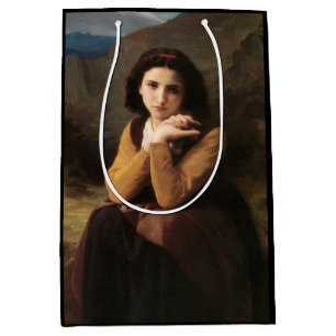 Femme Mignonne of Young Woman by Bouguereau Medium Gift Bag