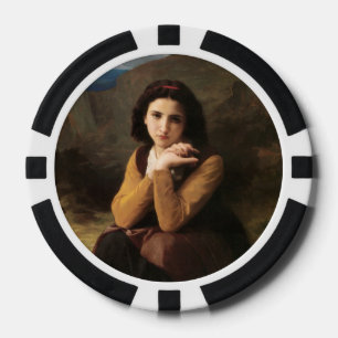 Femme Mignonne of Young Woman by Bouguereau Poker Chips