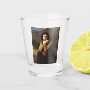 Femme Mignonne of Young Woman by Bouguereau  Shot Glass
