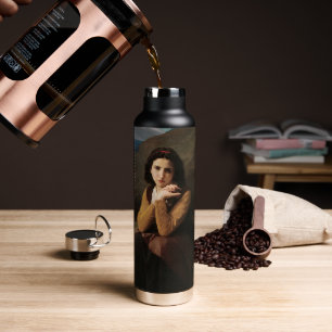 Femme Mignonne of Young Woman by Bouguereau  Water Bottle