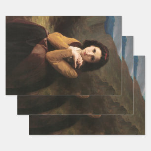 Femme Mignonne of Young Woman by Bouguereau  Wrapping Paper Sheet