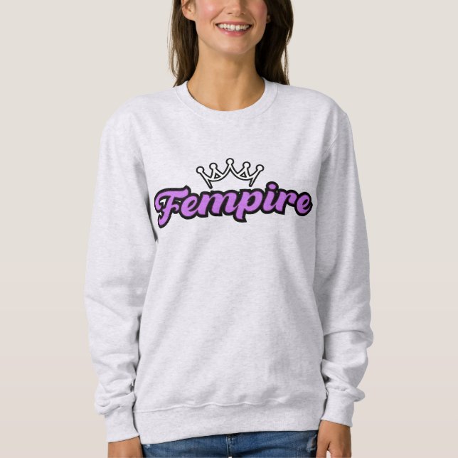 FEMPIRE Logo Purple–Crown Empowerment Design Sweatshirt (Front)