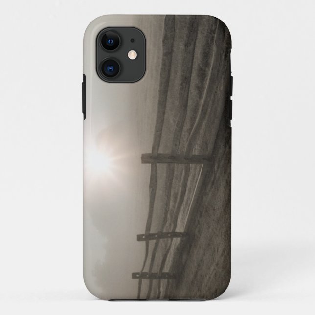 Fence and Sunburst Through Fog near Sharon Case-Mate iPhone Case (Back)