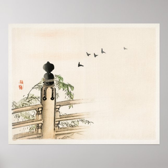Fence by Kōno Bairei (1844-1895) Poster (Front)