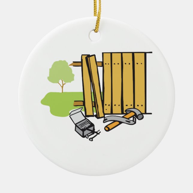 FENCE CERAMIC TREE DECORATION (Front)