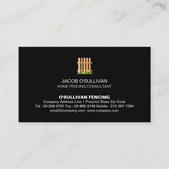 Fence Fencing Security Business Card (Front)