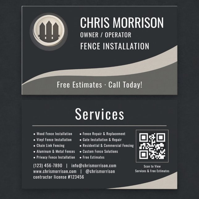 Fence Installation QR Code Business Card (Creator Uploaded)