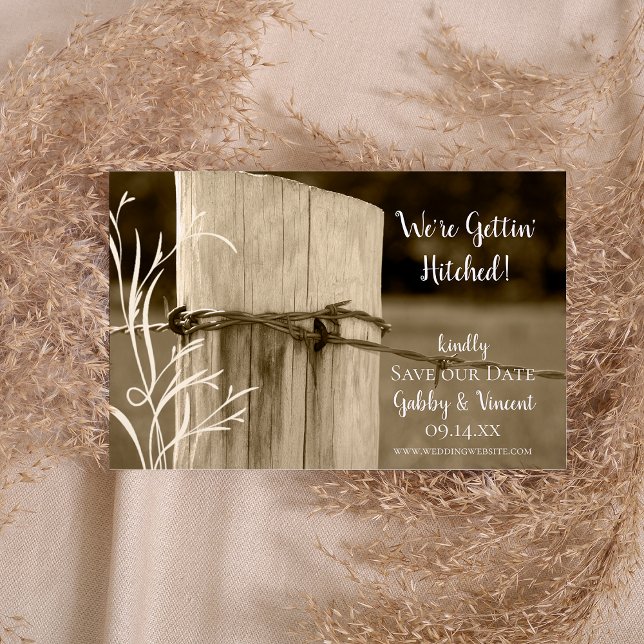 Fence Post Country Farm Wedding Save the Date (Creator Uploaded)