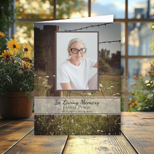 Fence Post Wildflowers Funeral Memorial Sympathy Thank You Card