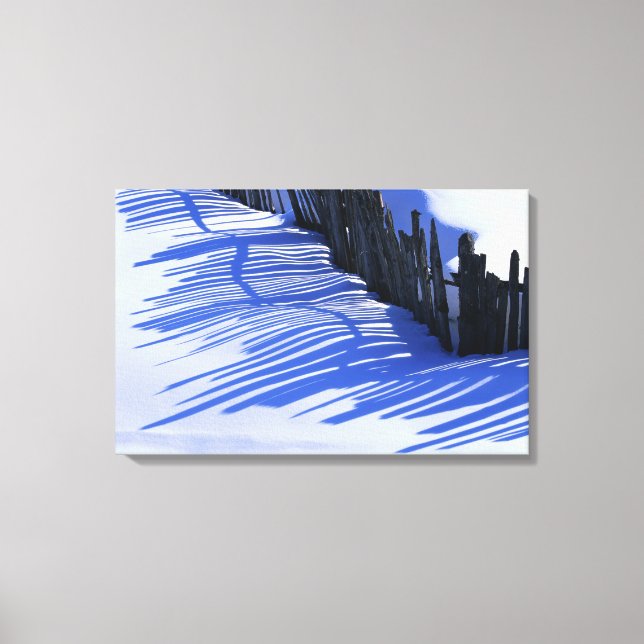 Fence Shadow on Snow Canvas Print (Front)
