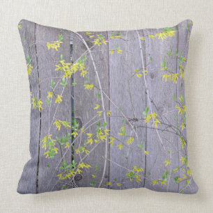 Fence with Forsythia Cushion
