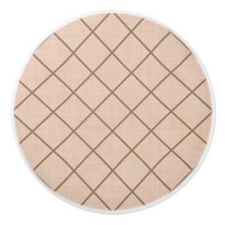 Fenced In Beige and Brown Ceramic Knob Pull