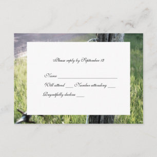 Fencepost, Barbed Wire Rustic rsvp with envelope Card