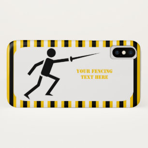 Fencer black silhouette fencing stripes Case-Mate iPhone case