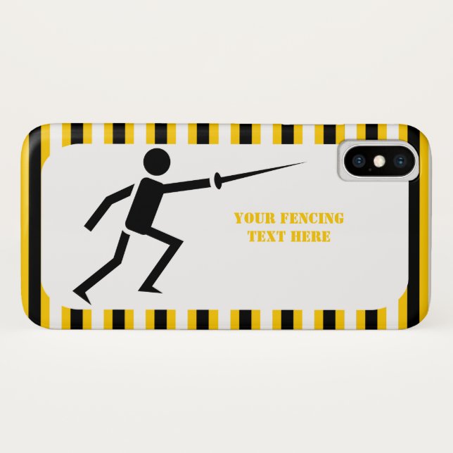 Fencer black silhouette fencing stripes Case-Mate iPhone case (Back (Horizontal))