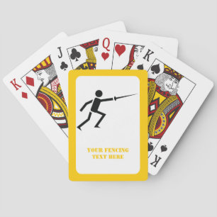 Fencer black silhouette with sword fencing custom playing cards