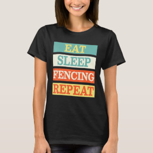 Fencer Eat Sleep Fencing Repeat Retro T-Shirt