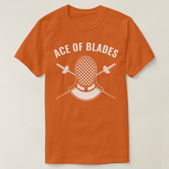 Fencer Funny Fencing Ace of Blades T-Shirt (Design Front)
