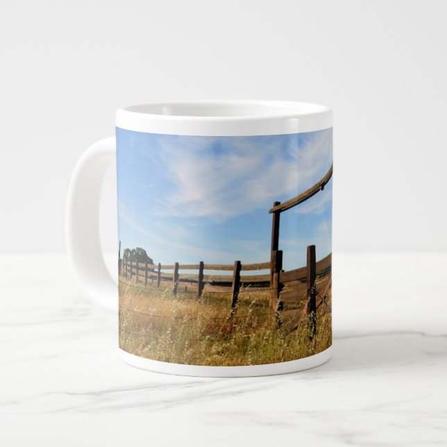 Fences in Field Large Coffee Mug (Front Left)
