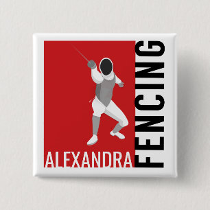 Fencing 15 Cm Square Badge
