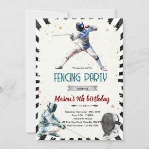 Fencing Birthday party Invitation