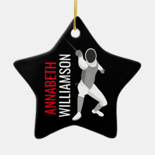 Fencing Ceramic Tree Decoration