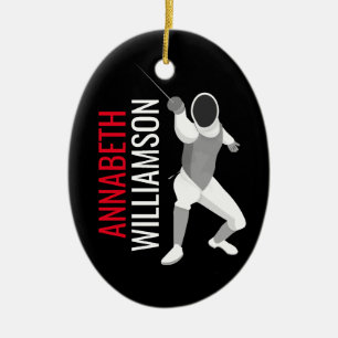 Fencing Ceramic Tree Decoration