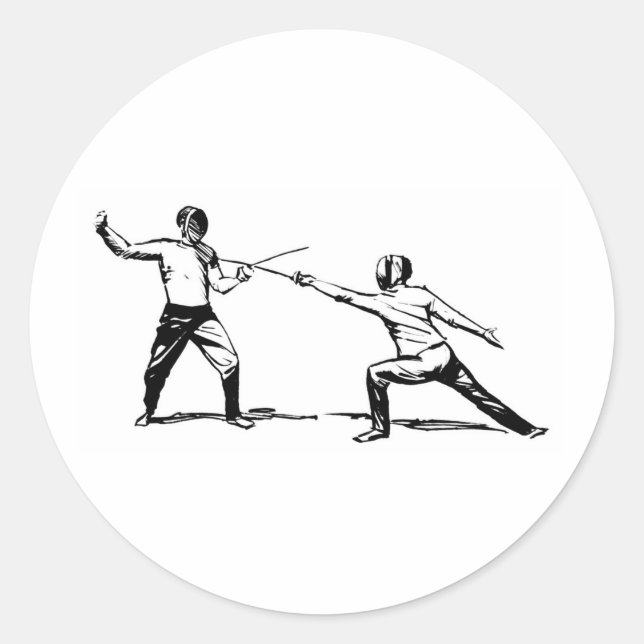 Fencing Classic Round Sticker (Front)