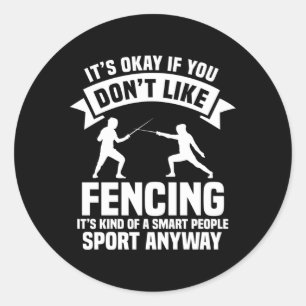 Fencing Combat Sport Fence Foil Epee Sabre Sword F Classic Round Sticker