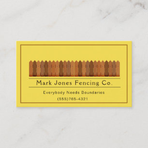 Fencing Company Service Business Card