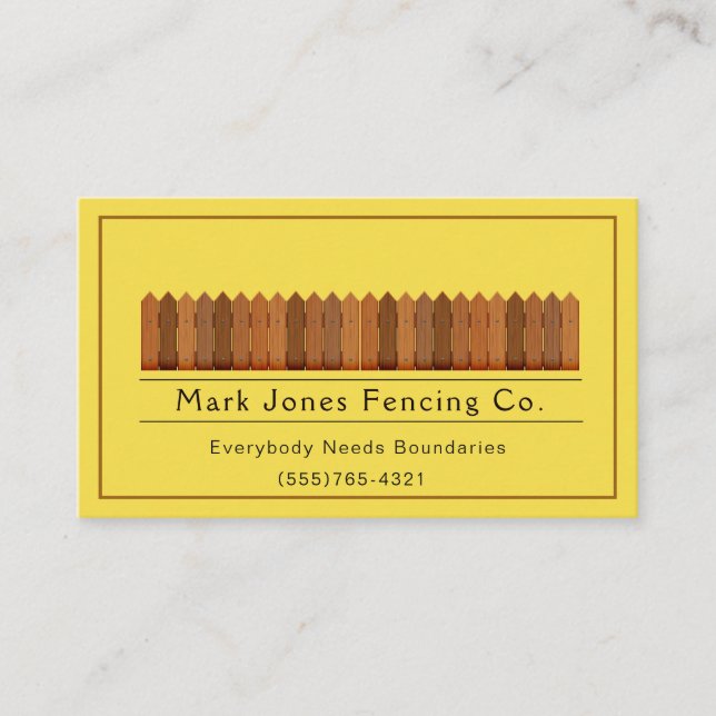 Fencing Company Service Business Card (Front)