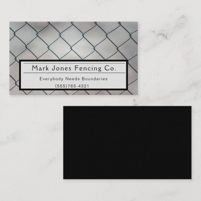 Fencing Company Service Business Card (Front/Back)