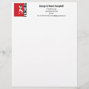 Fencing Custom Letterhead