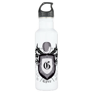 Fencing Epee Crest Silver 710 Ml Water Bottle