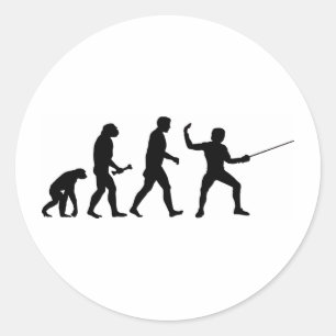 Fencing Evolution Classic Round Sticker