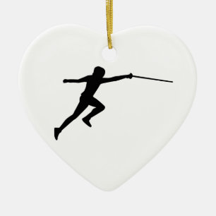 Fencing fencer ceramic tree decoration