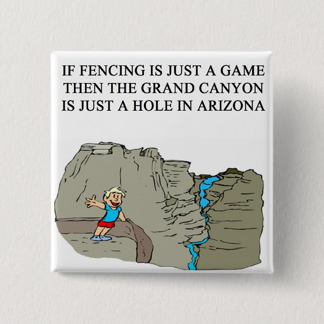 FENCING fencer joke 15 Cm Square Badge (Front)