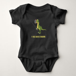 Fencing Fencer T-Rex Hates Fencing Baby Bodysuit