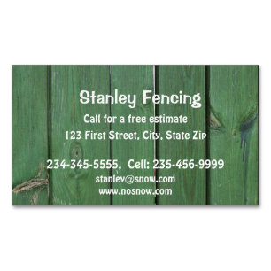 Fencing Fences Custom Magnetic Business Card