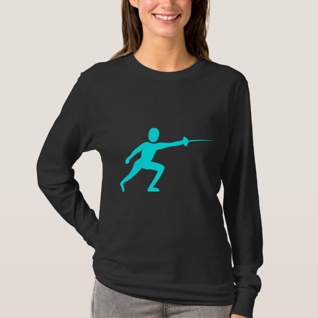 Fencing Figure - Cyan T-Shirt (Front)