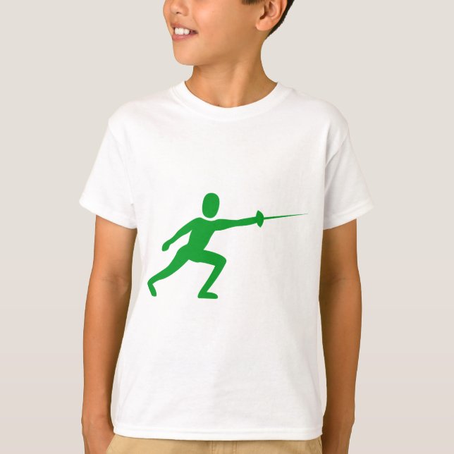 Fencing Figure - Grass Green T-Shirt (Front)